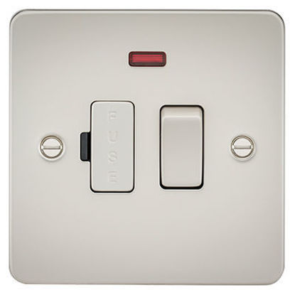Picture of Flat Plate 13A Switched Fused Spur Unit with Neon - Pearl