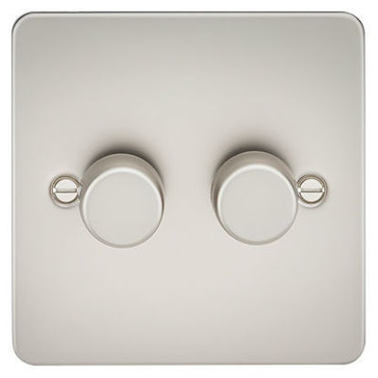 Picture of Flat Plate 2G 2 Way 10-200W (5-150W LED) Trailing Edge Dimmer - Pearl