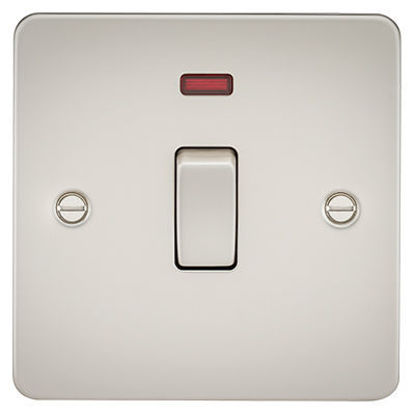 Picture of Flat Plate 20A 1G DP switch with neon - pearl