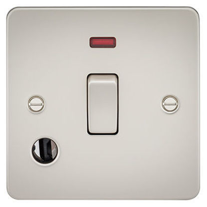 Picture of Flat Plate 20A 1G DP switch with neon and flex outlet - pearl
