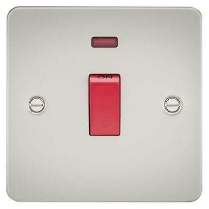 Picture of Flat Plate 45A 1G DP Switch with Neon - Pearl