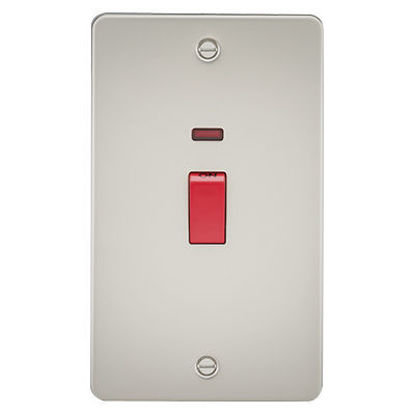 Picture of Flat Plate 45A 2G DP Switch with Neon - Pearl