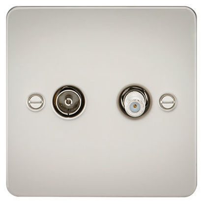 Picture of Flat Plate TV and SAT TV Outlet (Isolated) - Pearl