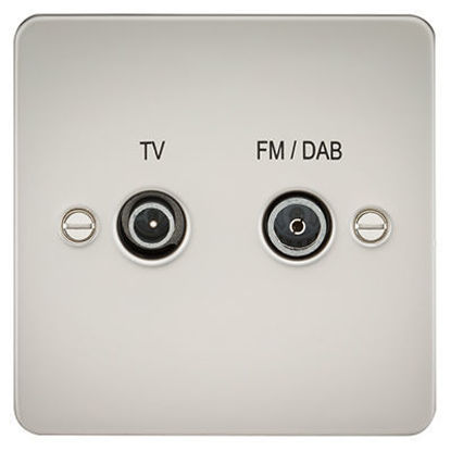 Picture of Flat Plate Screened Diplex Outlet (TV, FM DAB) - Pearl