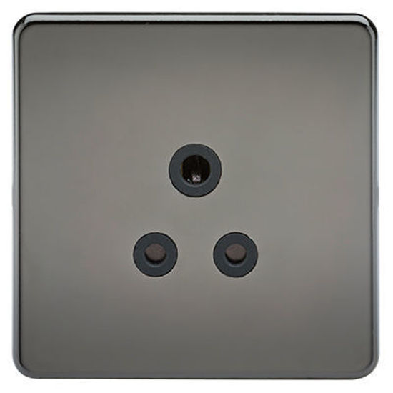 Picture of Screwless 5A Unswitched Socket - Black Nickel with Black Insert