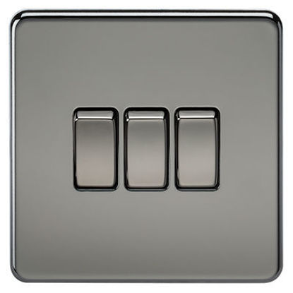 Picture of Screwless 10AX 3G 2-Way Switch - Black Nickel