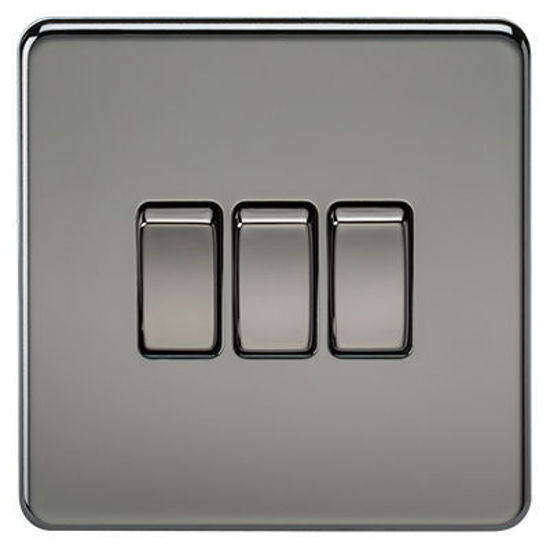 Picture of Screwless 10AX 3G 2-Way Switch - Black Nickel