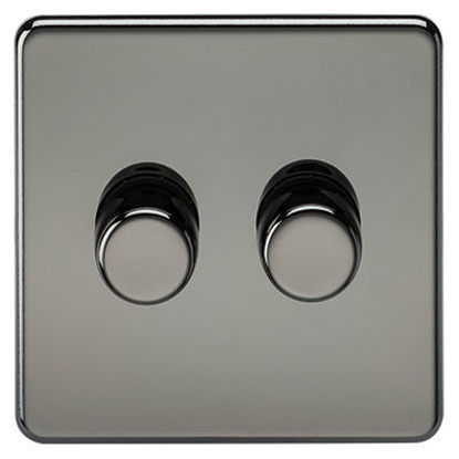 Picture of Screwless 2G 2-Way 10-200W (5-150W LED) Trailing Edge Dimmer - Black Nickel