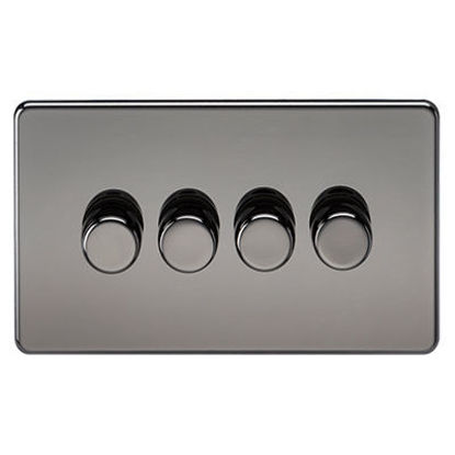 Picture of Screwless 4G 2-Way 10-200W (5-150W LED) Trailing Edge Dimmer - Black Nickel
