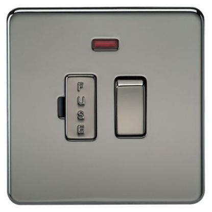 Picture of Screwless 13A Switched Fused Spur Unit with Neon - Black Nickel