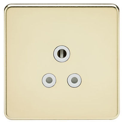 Picture of Screwless 5A Unswitched Socket - Polished Brass with White Insert