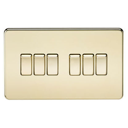 Picture of Screwless 10AX 6G 2-Way Switch - Polished Brass