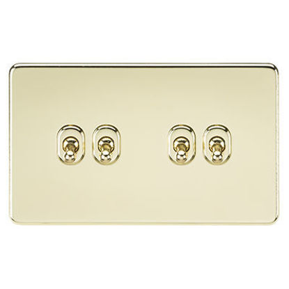 Picture of Screwless 10AX 4G 2-Way Toggle Switch - Polished Brass