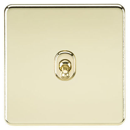 Picture of Screwless 10AX 1G Intermediate Toggle Switch - Polished Brass
