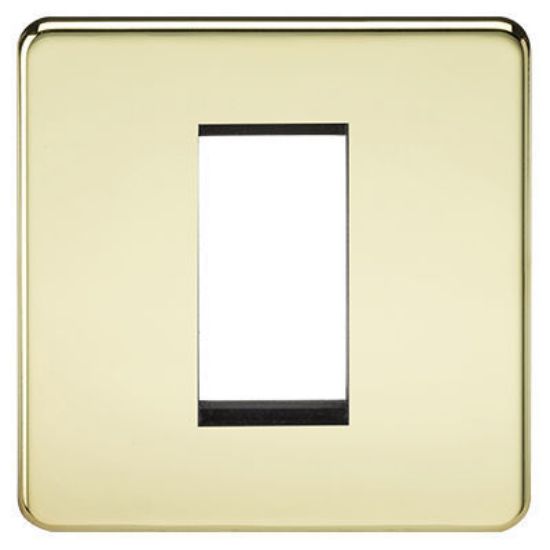 Picture of Screwless 1G Modular Faceplate - Polished Brass