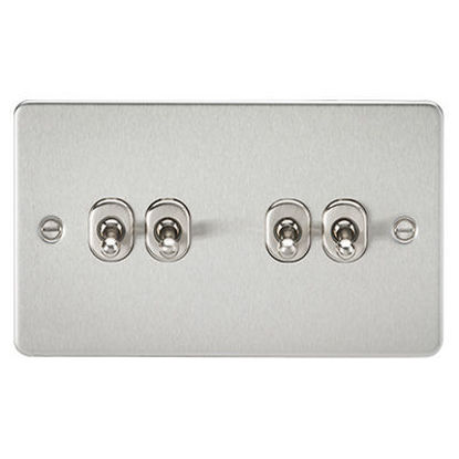 Picture of Flat Plate 10AX 4G 2-Way Toggle Switch - Brushed Chrome