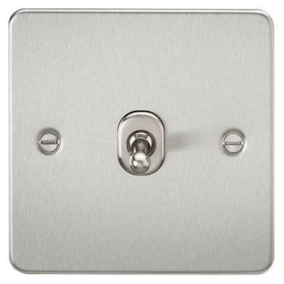 Picture of Flat Plate 10AX 1G Intermediate Toggle Switch - Brushed Chrome