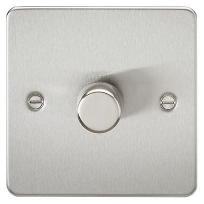 Picture of Flat Plate 1G 2 Way 10-200W (5-150W LED) Trailing Edge Dimmer - Brushed Chrome