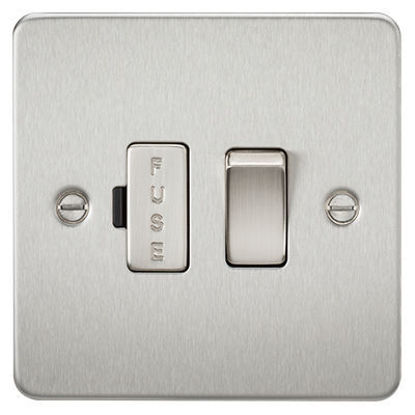 Picture of Flat Plate 13A Switched Fused Spur Unit - Brushed Chrome