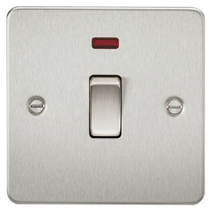 Picture of Flat Plate 20A 1G DP Switch - Brushed Chrome