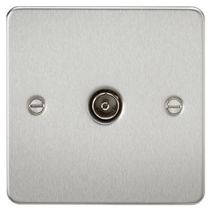 Picture of Flat Plate 1G TV Outlet (Non-Isolated) - Brushed Chrome