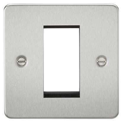 Picture of Flat Plate 1G Modular Faceplate - Brushed Chrome