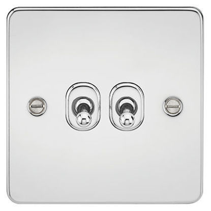 Picture of Flat Plate 10AX 2G 2-Way Toggle Switch - Polished Chrome