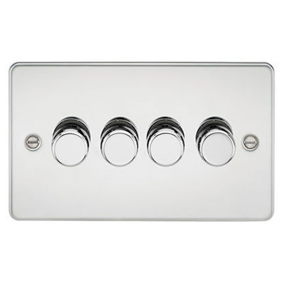 Picture of Flat Plate 4G 2 Way Dimmer 60-400W - Polished Chrome