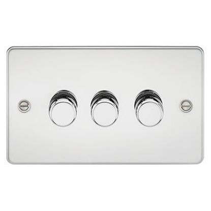 Picture of Flat Plate 3G 2 Way 10-200W (5-150W LED) Trailing Edge Dimmer - Polished Chrome