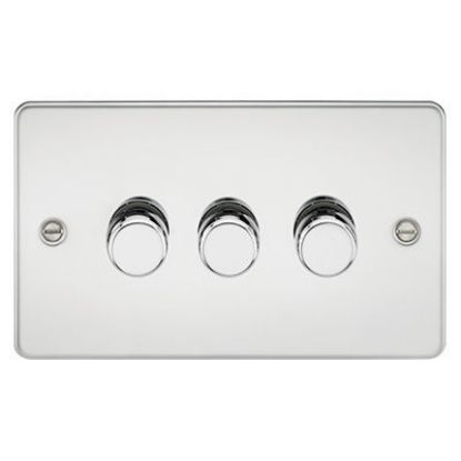 Picture of Flat Plate 3G 2 Way 10-200W (5-150W LED) Trailing Edge Dimmer - Polished Chrome