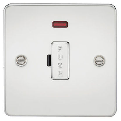 Picture of Flat Plate 13A Fused Spur Unit with Neon - Polished Chrome
