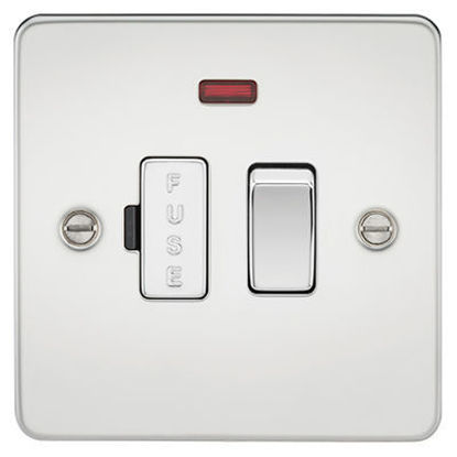 Picture of Flat Plate 13A Switched Fused Spur Unit with Neon - Polished Chrome