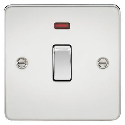 Picture of Flat Plate 20A 1G DP Switch with Neon - Polished Chrome