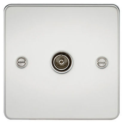 Picture of Flat Plate 1G TV Outlet (Non-Isolated) - Polished Chrome