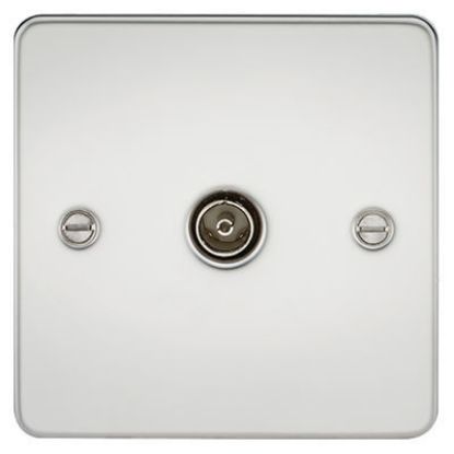 Picture of Flat Plate 1G TV Outlet (Non-Isolated) - Polished Chrome