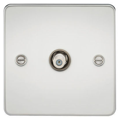 Picture of Flat Plate 1G SAT TV Outlet (non-isolated) - Polished Chrome