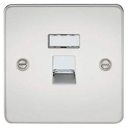 Picture of Flat Plate RJ45 Network Outlet - Polished Chrome