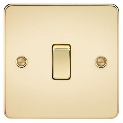 Picture of Flat Plate 10AX 1G 2 Way Switch - Polished Brass