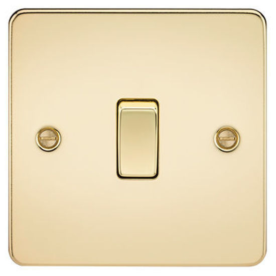 Picture of Flat Plate 10AX 1G 2 Way Switch - Polished Brass