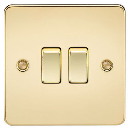 Picture of Flat Plate 10AX 2G 2-Way Switch - Polished Brass
