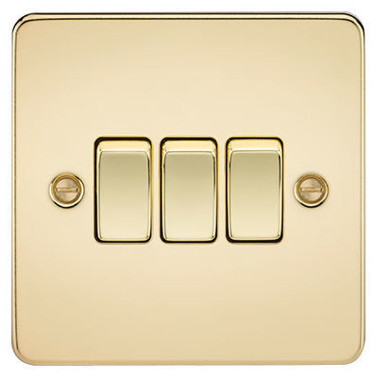 Picture of Flat Plate 10AX 3G 2-Way Switch - Polished Brass