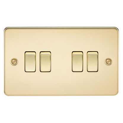 Picture of Flat Plate 10AX 4G 2-Way Switch - Polished Brass
