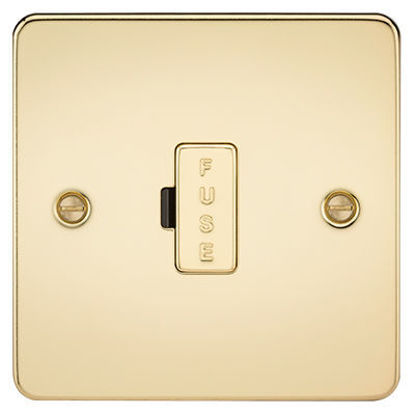 Picture of Flat Plate 13A Fused Spur Unit - Polished Brass