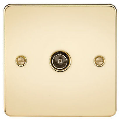 Picture of Flat Plate 1G TV Outlet (Non-Isolated) - Polished Brass