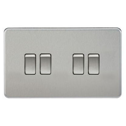 Picture of Screwless 10AX 4G 2-Way Switch - Brushed Chrome