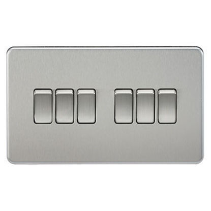 Picture of Screwless 10AX 6G 2-way Switch - Brushed Chrome