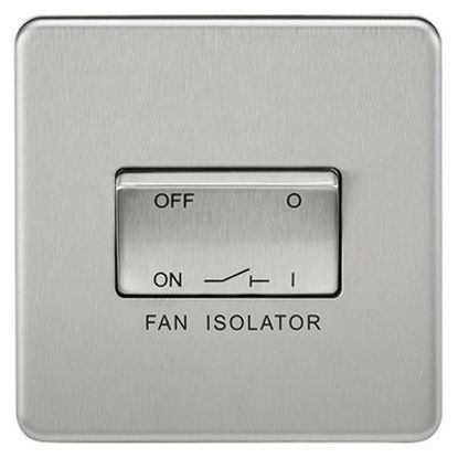 Picture of Screwless 10AX 3 Pole Fan Isolator Switch - Brushed Chrome