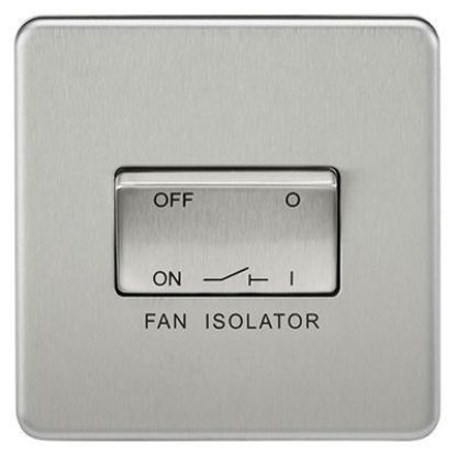 Picture of Screwless 10AX 3 Pole Fan Isolator Switch - Brushed Chrome