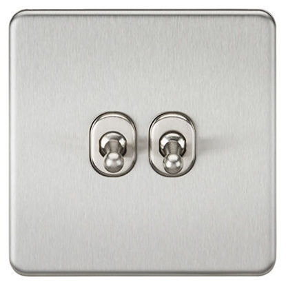 Picture of Screwless 10AX 2G 2-Way Toggle Switch - Brushed Chrome