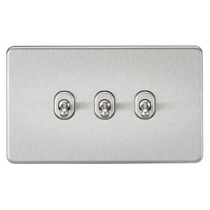 Picture of Screwless 10AX 3G 2-Way Toggle Switch - Brushed Chrome